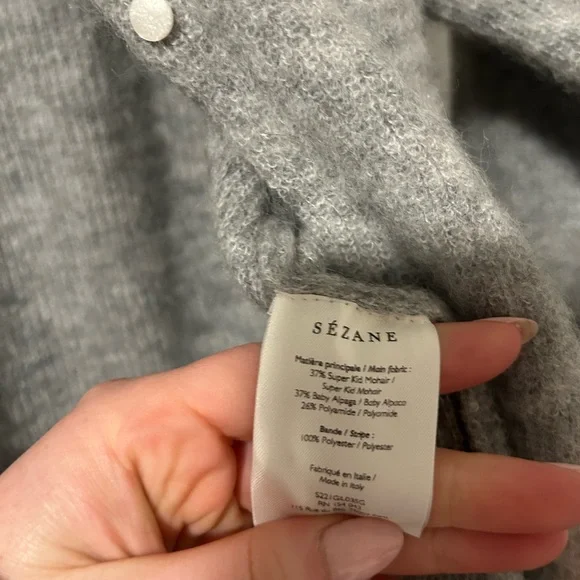 Sezane Gray Gaspard Cardigan - Picture 3 of 3